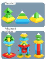 Juguetes Educativos Para Niños Bloques De Construcción Creativos Pyramide Plegable Con Música Material Plástico Sin Batería - details 14