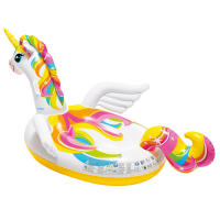 Unicornio hinchable piscina niños INTEX, flotador 198x140x97 cm, asas sujeción, doble cámara aire, parche incluido, juguete acuático verano, uso individual 1 niño, carga máxima 40 kg, a partir 3 años, original colorido, diversión agua exterior - details 6