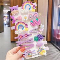 Set De 14 Peinadores Para Niñas Con Dibujos Animados Flores Y Frutas Accesorios Para El Cabello Infantil Barretas Para Bangs - details 6