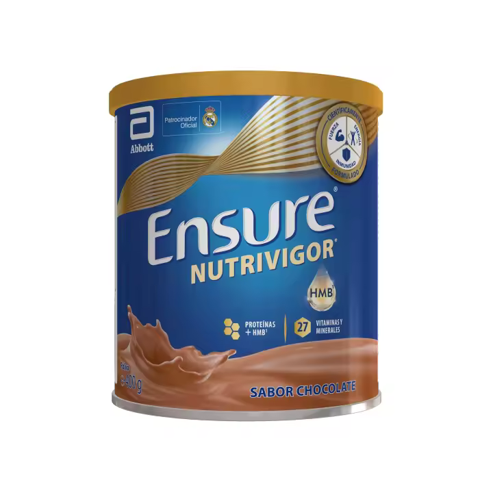 Ensure Nutrivigor  Complemento Alimenticio para Adultos con HMB, Proteínas, Vitaminas y Minerales  Sabor Chocolate 400 G - 1