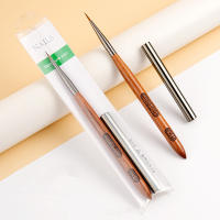 Pincel De Uñas Con Manija De Sandalo De Kolinsky Pelo Herramienta Para Gel UV Acrílico Carving Pincel Para Polvo Líquido Y Dibujo De Uñas DIY - details 3