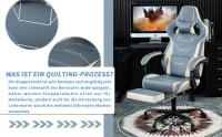 Silla Gaming Ergonómica Silla de Oficina con Reposapiés Silla Racing Silla de Ordenador Regulable en Altura Silla de Ordenador Acolada Soporte Lumbar Azul Beige - details 5