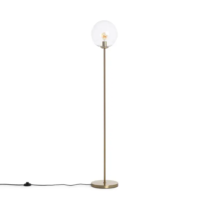 LEDKIA LIGHTING - Lámpara de Pie Moonlight Clear | Diseño Elegante y Único | Soporte Bombilla E27 | Interior IP20 | Dimensiones 1510x250 mm, Transparente, Metal y Cristal - 1