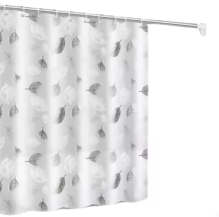 Cortina de Ducha, Cortinas Ducha Impermeable,Antimoho, para Baño Familiar y Baño de Hotel, Patrón de Hojas, 180 X 200cm - 1