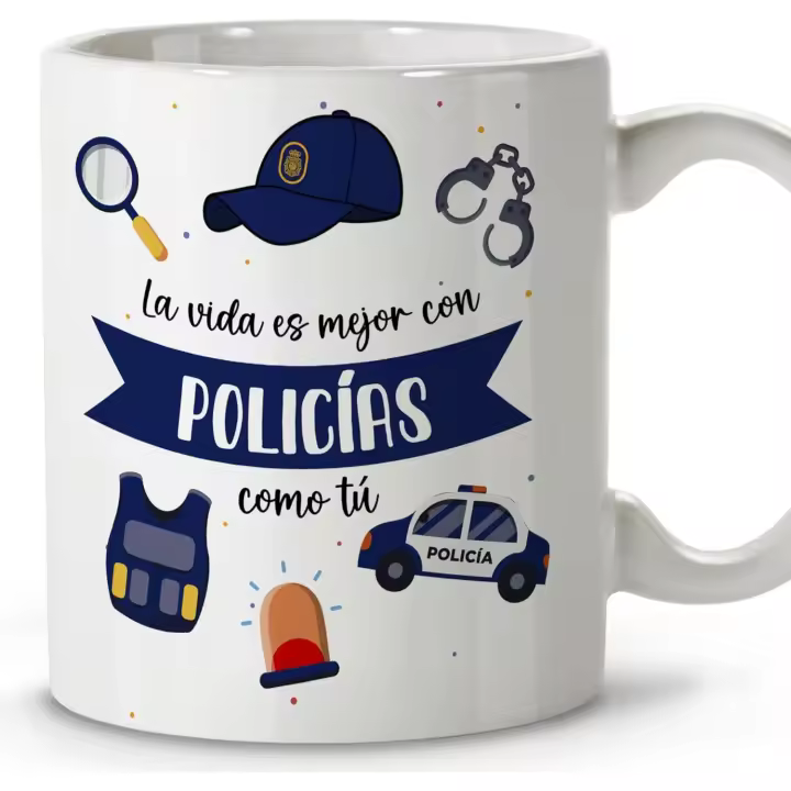 Taza Policía Local y Nacional – Tazas Originales y Personalizadas para Regalar – Regalo Único para Policías – Taza de Cerámica 330 ml – Detalle Perfecto para Profesionales de la Policía - 1
