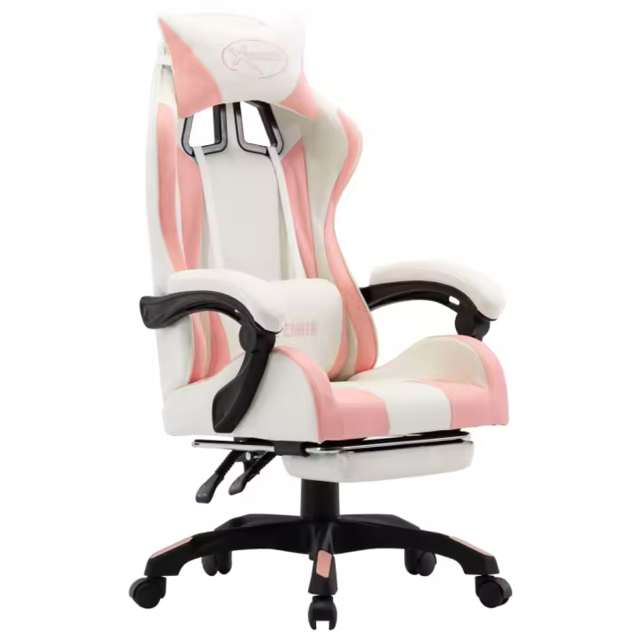 vidaXL Silla gaming con reposapiés cuero sintético en color Rojo y negro/Blanco y negro/Verde y negro y más | cómodas modernas ergonómicas para comedor cocina salón hogar - 1