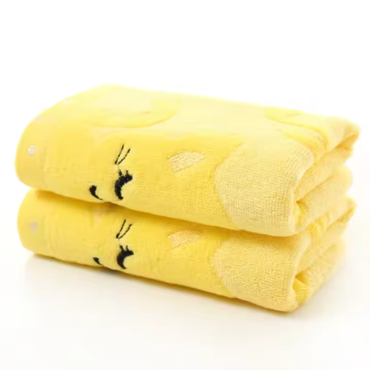 Toalla De Bano Suave Para Niños Con Patrón De Gato Bordado Tamaño 25x50cm Producto Para Bebés Hecho De Fibra De Bambú 100% - 1