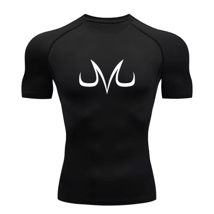 Camiseta De Compresión Para Hombre Fitness Workout Con Estampado De Anime Sport Típica De Gimnasio Secado Rápido Top Tee Verano - 1