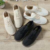 Zapatos Planos Casuales De Lino Clásicos Para Hombres Y Mujeres Mocasines De Canvas Moda Zapatería Pesca Talla Grande - details 2