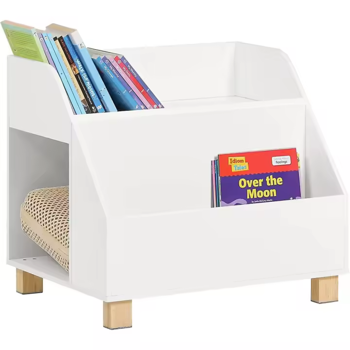 Librería estante organizer con 3 compartimientos de almacenamiento, KMB54-W - 1