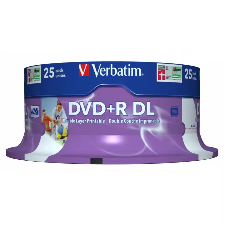 VERBATIM 43667 DVD+R DOBLE CAPA PRINTABLE TARRINA DE 25 UNIDADES - 1