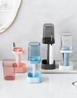 Juego De Organizador De Dientes Y Cepillo Minimalista Con Vaso Para Lavar La Boca Tumbler Y Soporte Espacioso Para Baño Material PP Tipo De Instalación Tipo De Piso - details 2