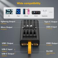 Cargador portátil de 10000 mAh, 22,5 W, batería externa de carga rápida con cable incorporado, paquete de batería externa transparente con linterna, entrada y salida USB C, cargador portátil para teléfonos móviles iPhone, Samsung y Android - details 5