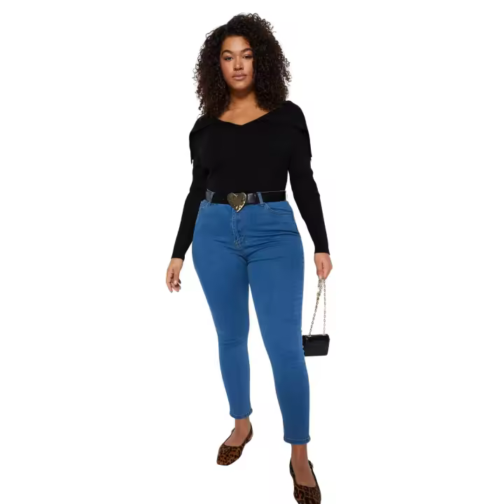 Trendyol Black High Waist Skinny Jeans Tbbaw23Cj00012 - 1