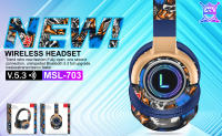 Auriculares Bluetooth Inalámbricos LED Graffiti Estéreo HiFi Plegables Reducción De Ruido Para Deporte Y Juego Con Micrófono Y Control De Volumen - details 5