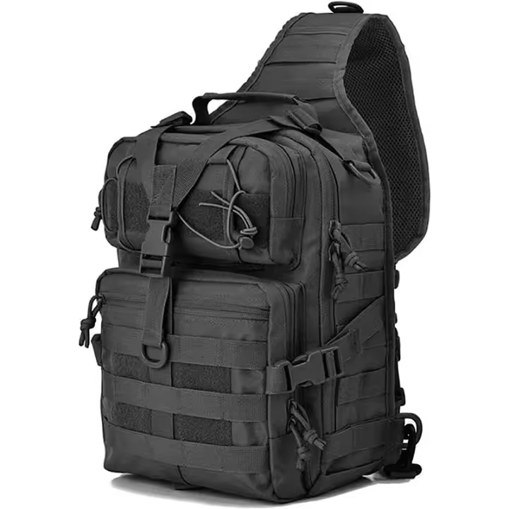 Verde Mochila Táctica Militar Verde Sling Rover Bolsa de Hombro Molle Mochipa para Acampar Al Aire Libre con Correa Ajustable - 1