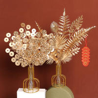 2/5Pcs Decoración De Flores Artificiales Doradas Para Decorar Habitaciones En Casa Año Nuevo Y Navidad Falsas Plantas Ornamento Para Fiesta De Año Nuevo 2023 - details 5