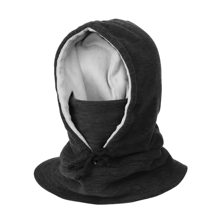Balaclava De Invierno Para Hombres Capucha De Poliéster Térmica Resistente Al Viento Máscara Facial Y Cuello Calentador Para Ciclismo Y Esquí - 1