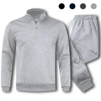Traje De Deporte Casual Para Hombre Con Cuello En V Dos Piezas Conjuntos De Sudaderas Para Correr Y Hacer Jogging - details 8