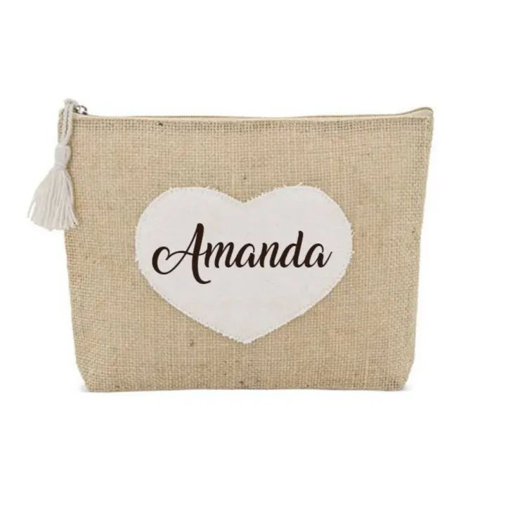 Neceser de yute con nombre, accesorio de viaje,  Decomac - 1