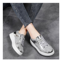 Zapatos Planos De Brillo Elegantes Y Moda Con Suela Gruesa Transpirables Ligeros Para Mujer Zapatos Deportivos Casuales Con Cierre De Lazo - details 7