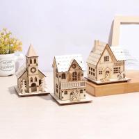 Casa De Madera Pequeña Para Navidad Con Luz LED Decoración De Árbol De Navidad Adorno Xmas Regalo Para Niños Casa De Navidad DIY - details 7