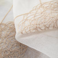 Cortinas Tullé Bordadas 2 Panel Para Sala De Estar Y Dormitorio Decoración De Hogar Translúcidas Con Bolsa Para Rodamiento Modernas Y Elegantes - details 17