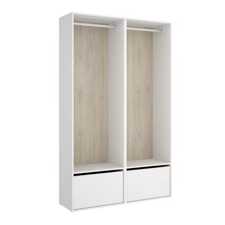 Conjunto Armario-Vestidor con 2 Zapateros Suit Blanco/Natural - 205x120x45 cm Armario para dormitorio - Fabricado en España - Melamina Alta calidad - Somnia Descanso - 1