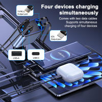 Cargador De Coche Retráctil 4 En 1 Con Cable USB C Y Lightning Starlight Para Automóviles Carga Rápida Para iPhone Y Samsung - details 14