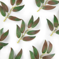 50Pcs Hojas De Planta Artificial En Silicio Para Decoración De Hogar Navidad Boda Fiesta Accesorios De Fondo DIY Caja De Caramelo Scrapbooking - details 14