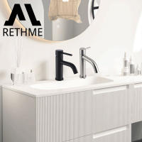 Grifo De Baño De Acero Inoxidable RETHME Negro/Barrido Agua Fría Individual Instalación Montada En La Mesa Cerámica Como Material Del Válvula - details 0