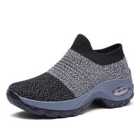 Calcetines Deportivos Casuales Para Mujer Zapatillas De Moda Con Suela Gruesa Y Almohadilla De Aire Tacón Inclinado Zapatos De Rock - details 8