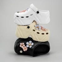 Sandalias De Tacón Alto En Imitación De Cuero Con Patrón De Flores Rosa Y Morada Moda Nueva X8809 Para Mujer Casual - details 10