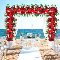 Decoración De Muralla De Flores Para Boda 100cm DIY Con Peonías Y Rosas Silken Flores Artificiales Para Arco Fondo Y Alineación - details 1