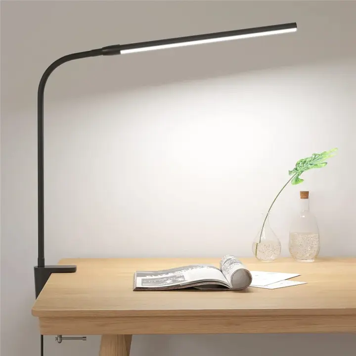 Lámpara De Escritorio LED Doble Cabeza Para Oficina Y Hogar Con 3 Modos De Color Y 10 Niveles De Iluminación Protector De Ojos - 1