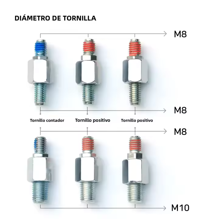 Accesorios Para Manillar De Motocicleta Adaptador De Hilo De 8mm a 10mm Aluminio CNC Para Bicicleta Eléctrica Motocicleta Scooter Moped Supermoto - 1