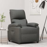 vidaXL Sillón reclinable de tela gris oscuro - details 0