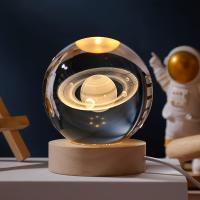 Lámpara De Mesa LED USB Galaxia Saturno 3D Cristal Ball Luz De Ambiente Para Decoración De Habitación Regalo Creativo Para Niños Navidad - details 6