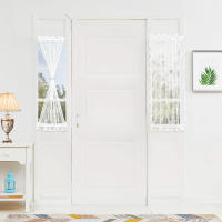 Cortinas De Puerta Transparentes Voile Floral Cortinas De Ventana Modernas Cortina De Puerta Semi-Translúcida Con Bolsa De Rodillo - details 11