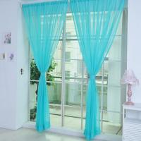 Cortina De Tules Colorida Transparente Y Sutil En Poliéster Para Dormitorio Cocina Sala De Estar Habitación De Niños Aula Con Bolsa De Acero En Rojo Negro Azul Verde - details 9