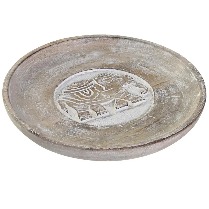 ALJOIR Bandeja para Llaves Vaciabolsillos de Madera 20cm para Recibidor Decorativa Diseño Elefante Vacía Bolsillos Objetos Accesorios - 1