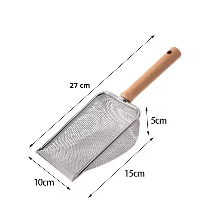 Shovel De Arena Para Gatos En Acero Inoxidable Herramienta De Limpieza Duradera Para Mascotas Adecuada Para Gatos Perros Lirios Y Gatos Jóvenes - 1