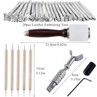 Kit De Estampado En Cuero KRABALL Con Herramientas De Acero Inoxidable Y Martillo De Goma Para Trabajo De Cuero Y Fabricación De Silleras - details 0