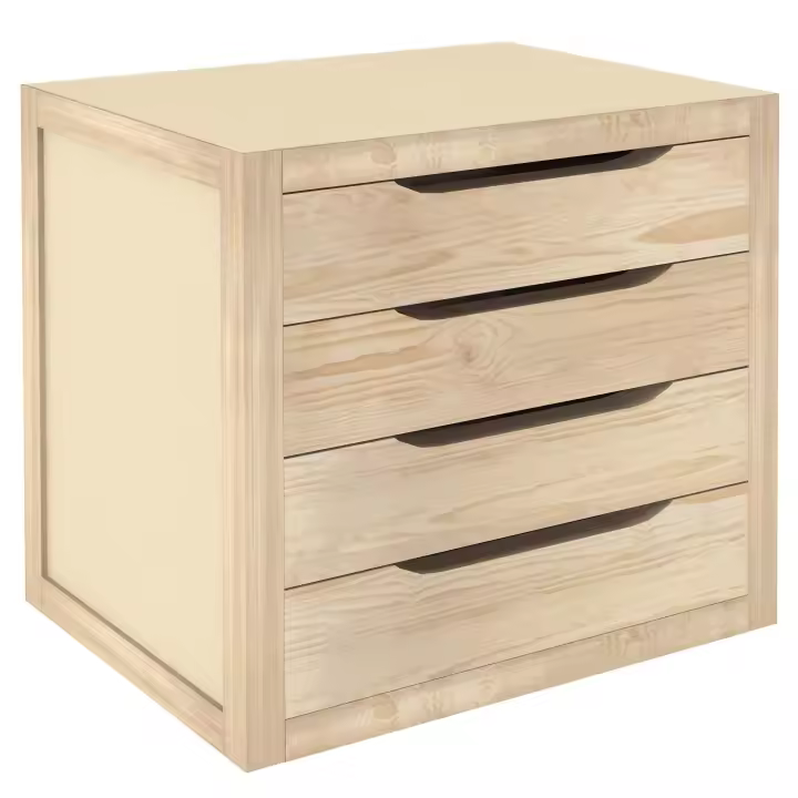 Cajonera Natura de madera de 4 cajones 39x37,5x30cm - 1