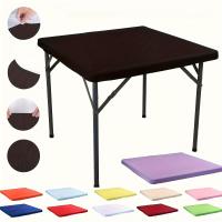 1pc Stretchy Square Table Cover Elastic Spandex Tablecloth For Indoor/Outdoor Dining And Parties Washable And Foldable Includes Polyester Picnic Table - details 2