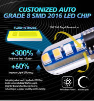 10Pcs Lámparas LED T10 2016 Strobe Luz De Señal Carro Lámparas Flashing W5W Indicador De Luminosidad Transversal Universal 12V - details 0