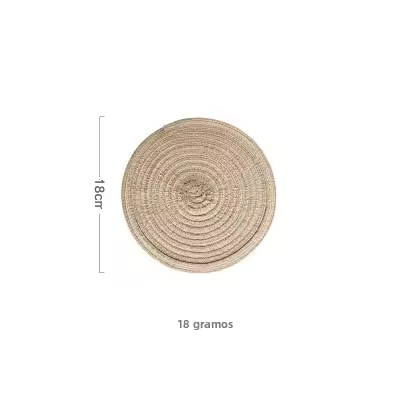 6pcs Tapetes Redondos Para Mesa De Comedor Hechos De Lino Ecológico Antideslizantes Cojines Para Vajilla Y Bebidas Para Cocina - 1