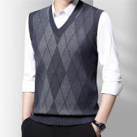 Chaleco Sin Mangas Para Hombre Estilo Casual Grueso Para Otoño E Invierno Suéter Caliente Negocios Inteligentes Tejido De Lana - details 2