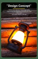 Lámpara De Camping Recargable USB Portátil Con Carga Solar 3000-5000K Dimmer Sin Etapas Luz Para Tents Material ABS Fuente De Luz LED - details 11