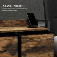HOMCOM Mueble Organizador Cajonera de Tela con Cajones Plegables y Marco de Acero Estilo Industrial para Salón Recibidor Dormitorio Marrón Rústico - details 1